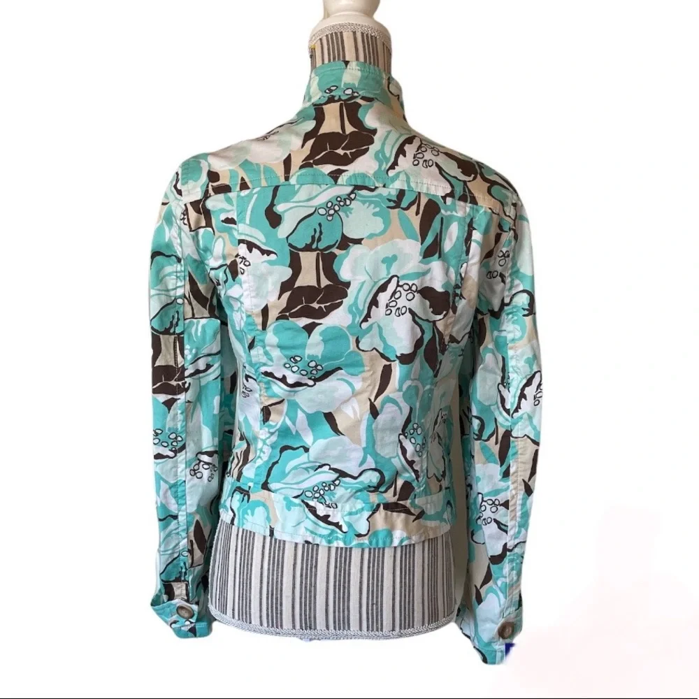 AIGNER Women’s Floral Lightweight Jacket Chinese Collar Size 6